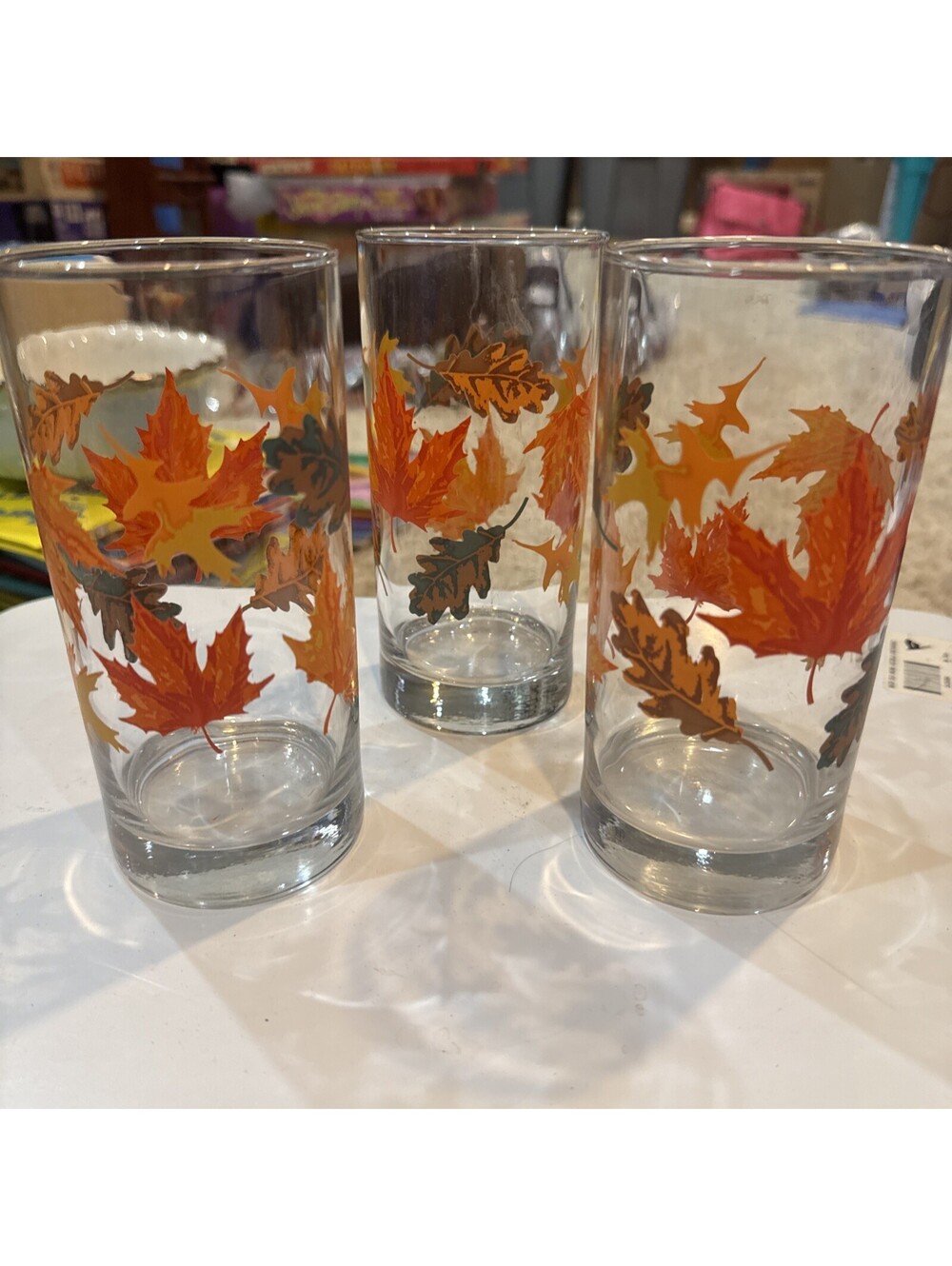 Crisa Tumbler Vintage 3 Fall Glasses Libby Autumn Fall Glass 16 oz